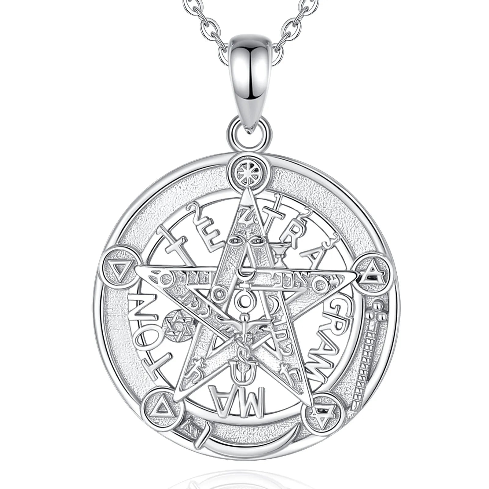 Eudora 925 Sterling Silver Pentagram Necklace Guardian Star Tetragrammaton Rune Amulet Pendant Jewelry Fine Gift For Men Women