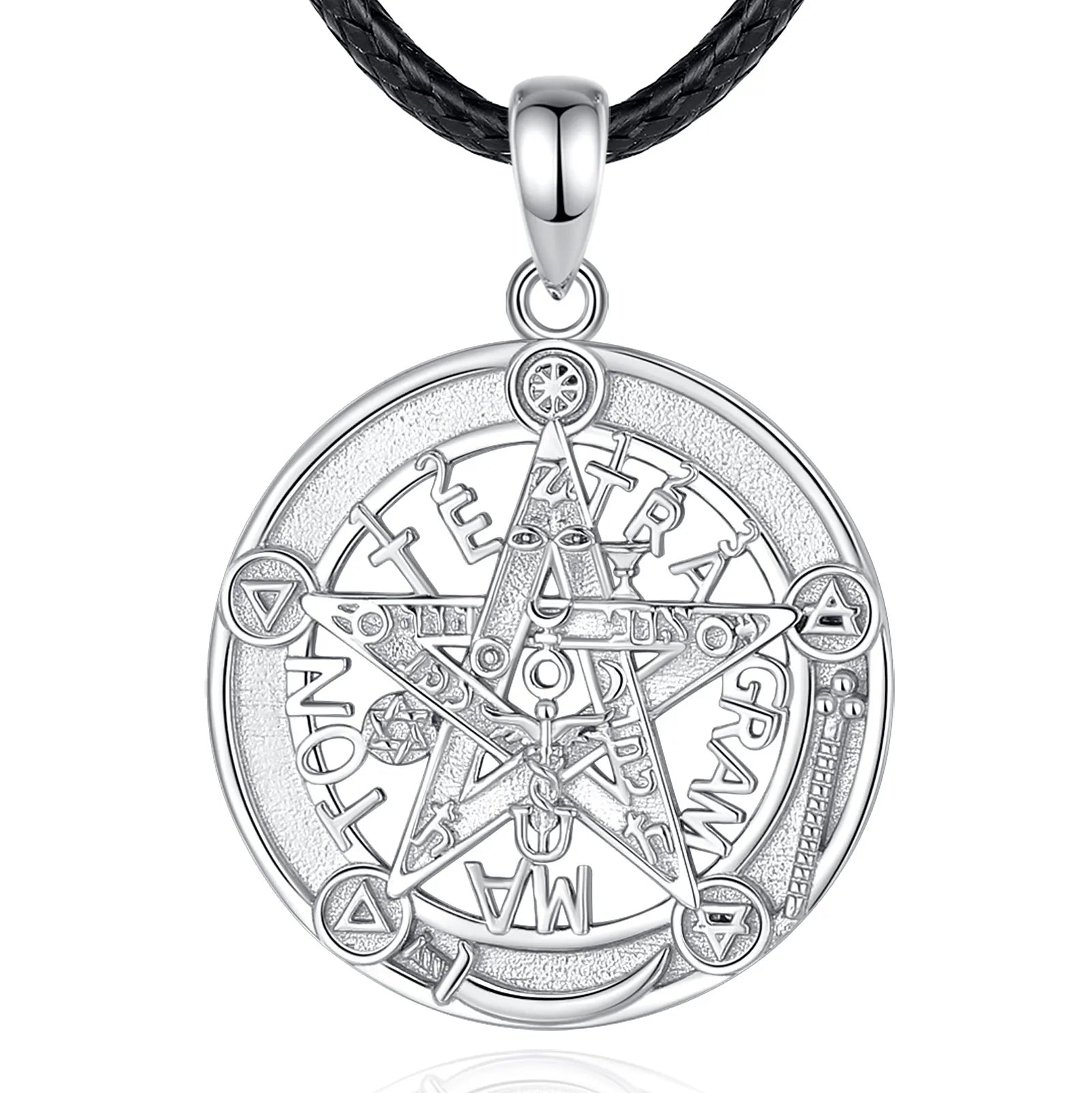 Eudora 925 Sterling Silver Pentagram Necklace Guardian Star Tetragrammaton Rune Amulet Pendant Jewelry Fine Gift For Men Women